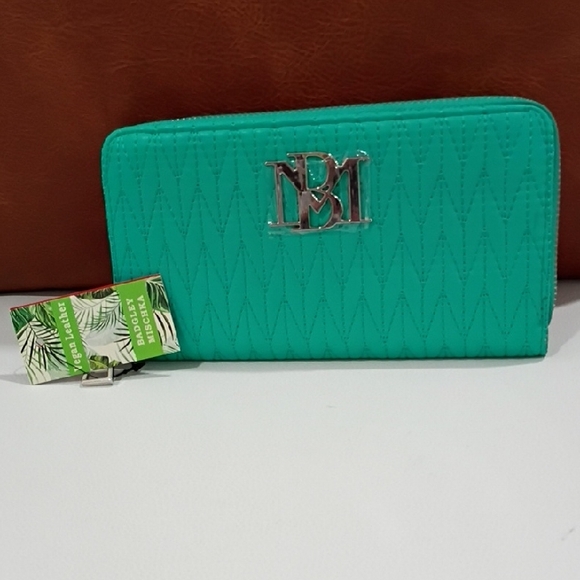 Badgley Mischka Handbags - Badgley Mischka Turquoise Wallet with Silver Logo